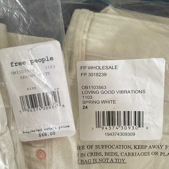 Free people white raw edge shorts - Picture 7 of 7